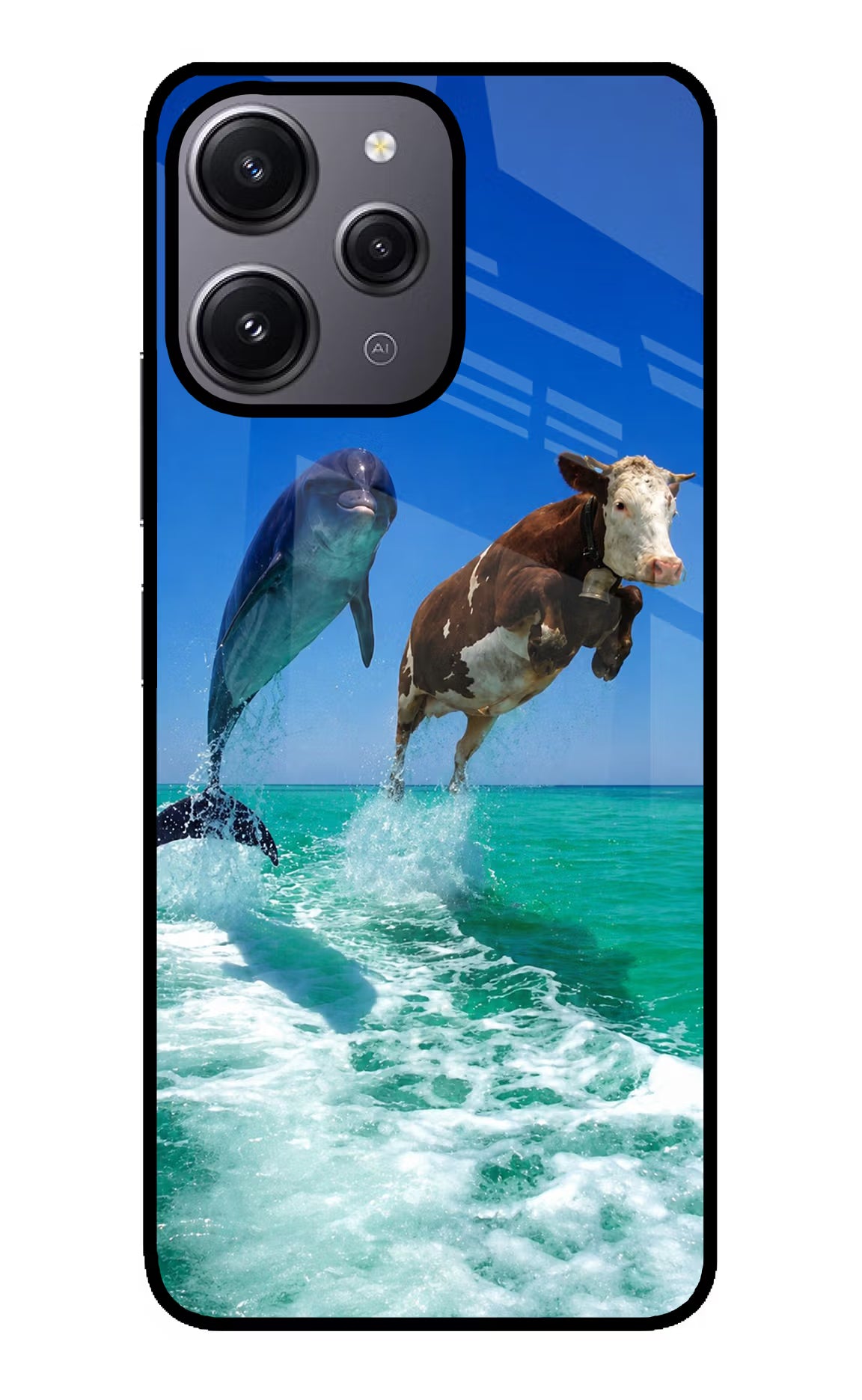 Dolphin vs Cow Redmi 12 4G Glass Case