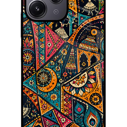 Folk Print Redmi 12 4G Glass Case