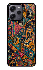 Folk Print Redmi 12 4G Glass Case