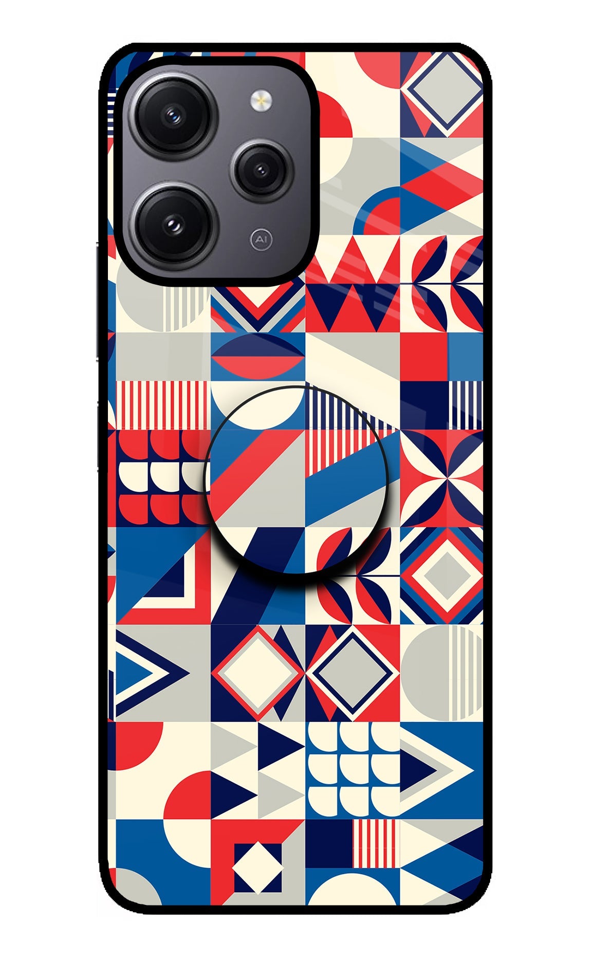 Colorful Pattern Redmi 12 4G Glass Case