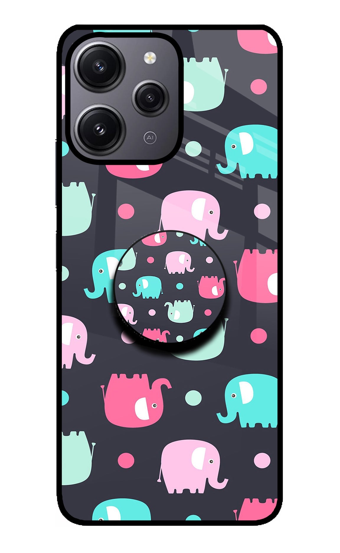 Baby Elephants Redmi 12 4G Glass Case