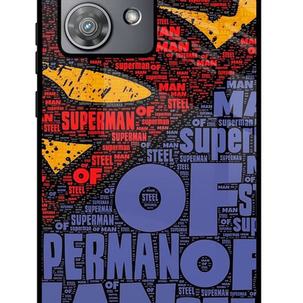 Superman Moto Edge 40 Neo Glass Case Back Cover by Casekaro