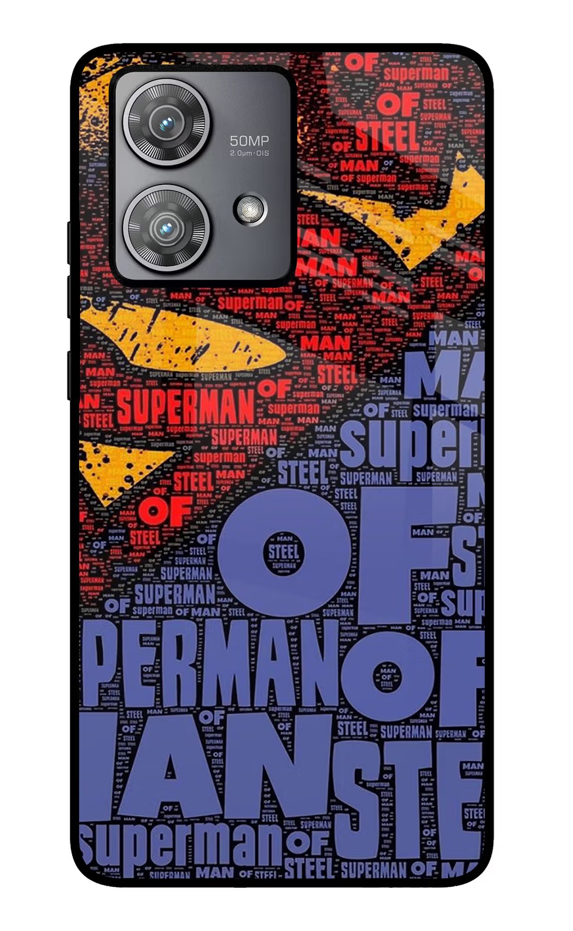Superman Moto Edge 40 Neo Glass Case Back Cover by Casekaro