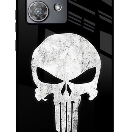 Punisher Skull Moto Edge 40 Neo Glass Case Back Cover by Casekaro