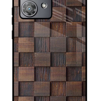 Wooden Cube Design Moto Edge 40 Neo Glass Case Back Cover by Casekaro