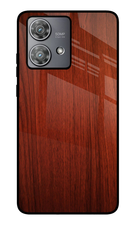 Wooden Plain Pattern Moto Edge 40 Neo Glass Case