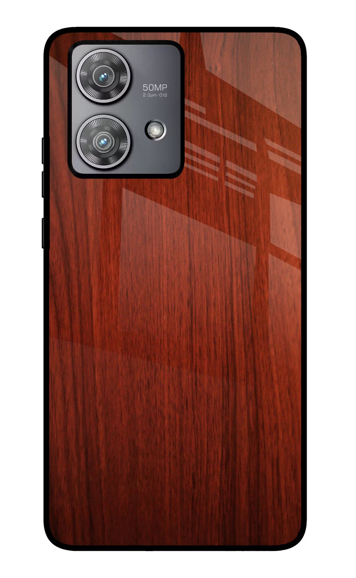 Wooden Plain Pattern Moto Edge 40 Neo Glass Case Back Cover by Casekaro