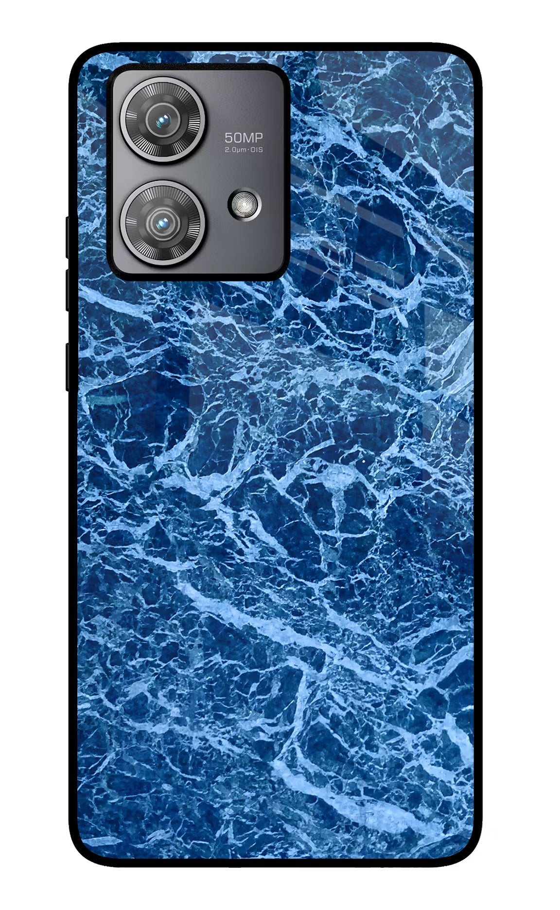 Blue Marble Moto Edge 40 Neo Glass Case Back Cover by Casekaro