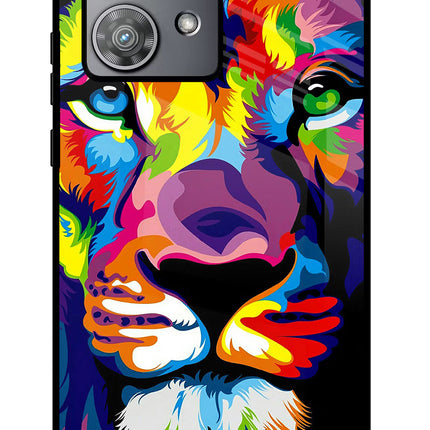 Lion Moto Edge 40 Neo Glass Case Back Cover by Casekaro