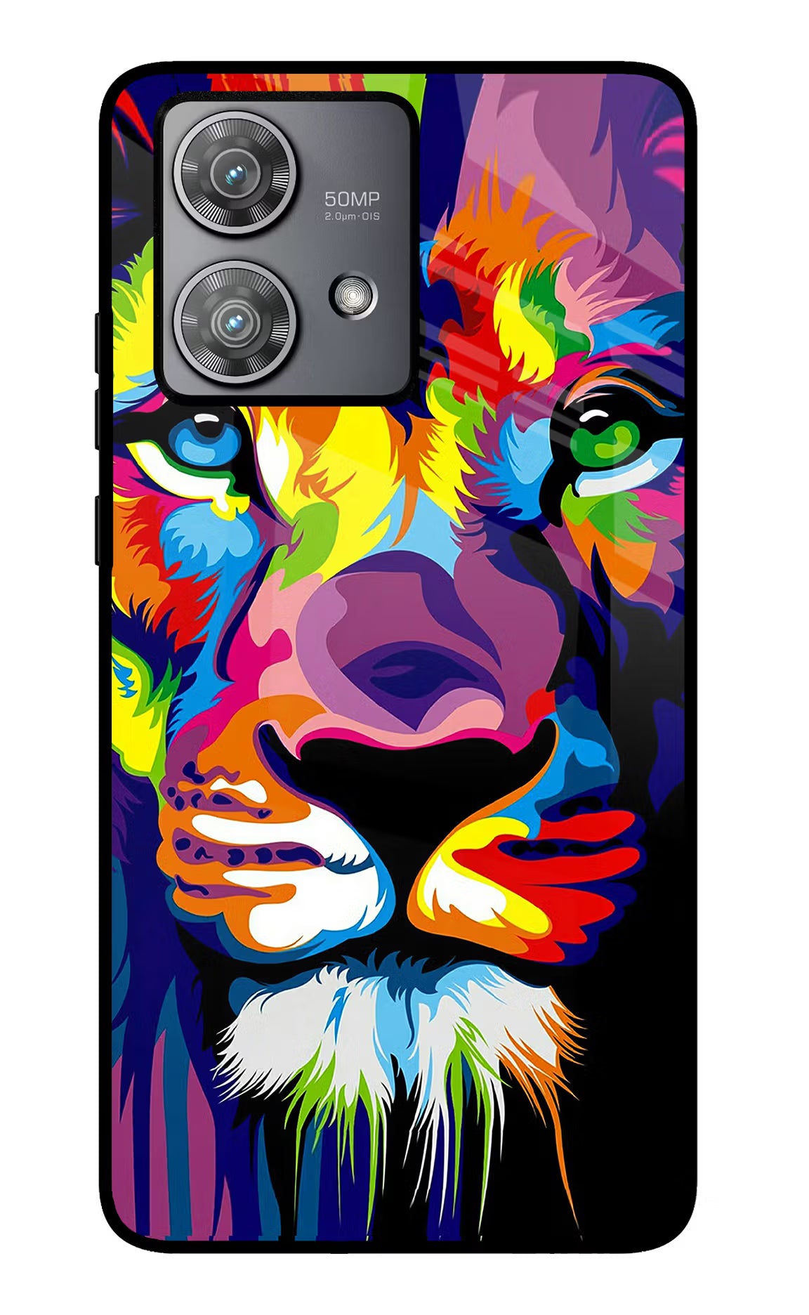 Lion Moto Edge 40 Neo Glass Case Back Cover by Casekaro