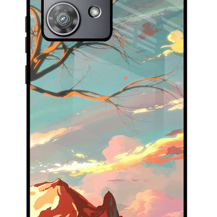 Scenery Moto Edge 40 Neo Glass Case Back Cover by Casekaro