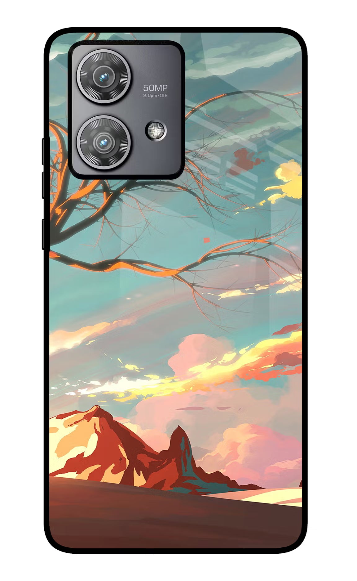 Scenery Moto Edge 40 Neo Glass Case Back Cover by Casekaro