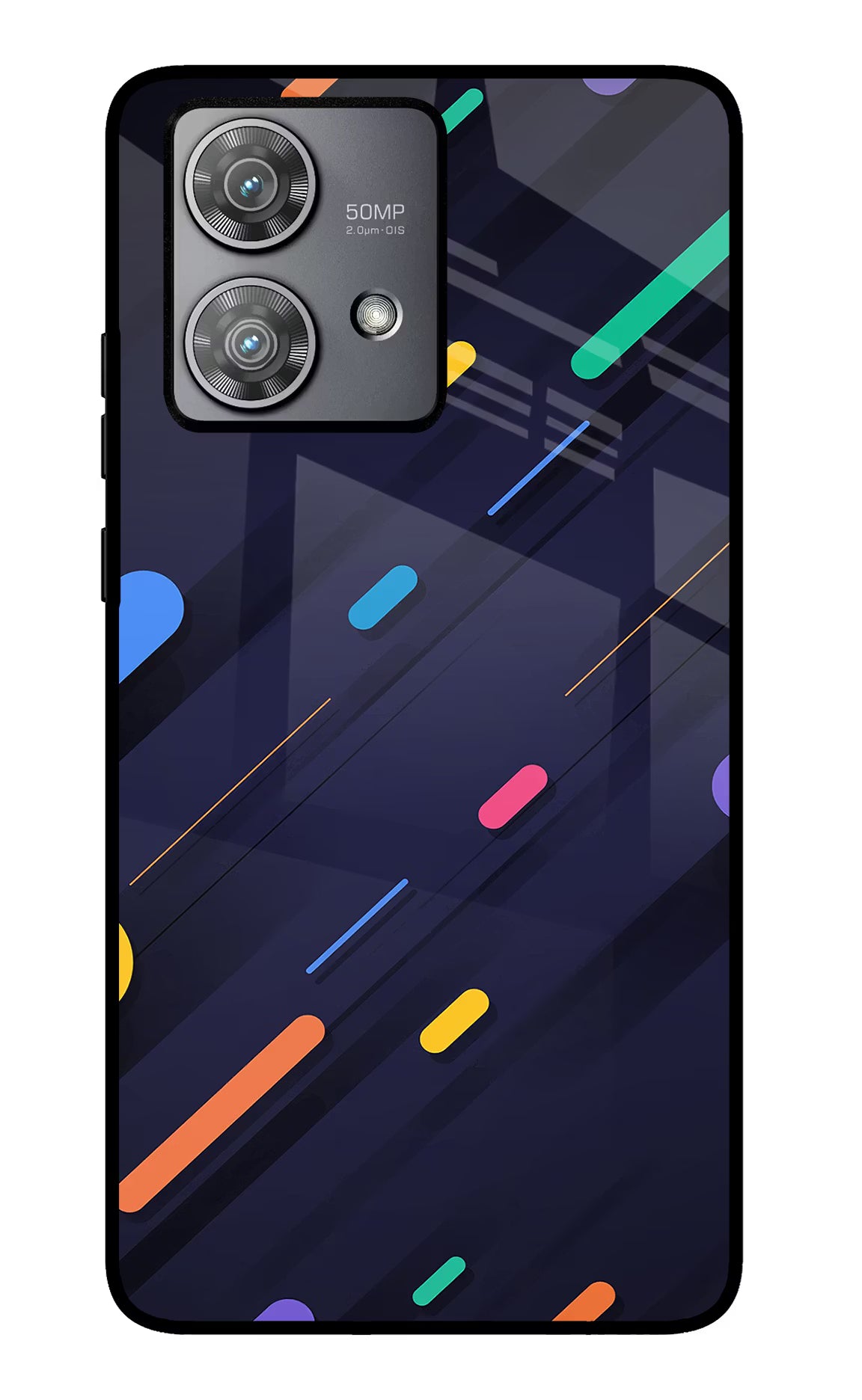 Abstract Design Moto Edge 40 Neo Glass Case Back Cover by Casekaro