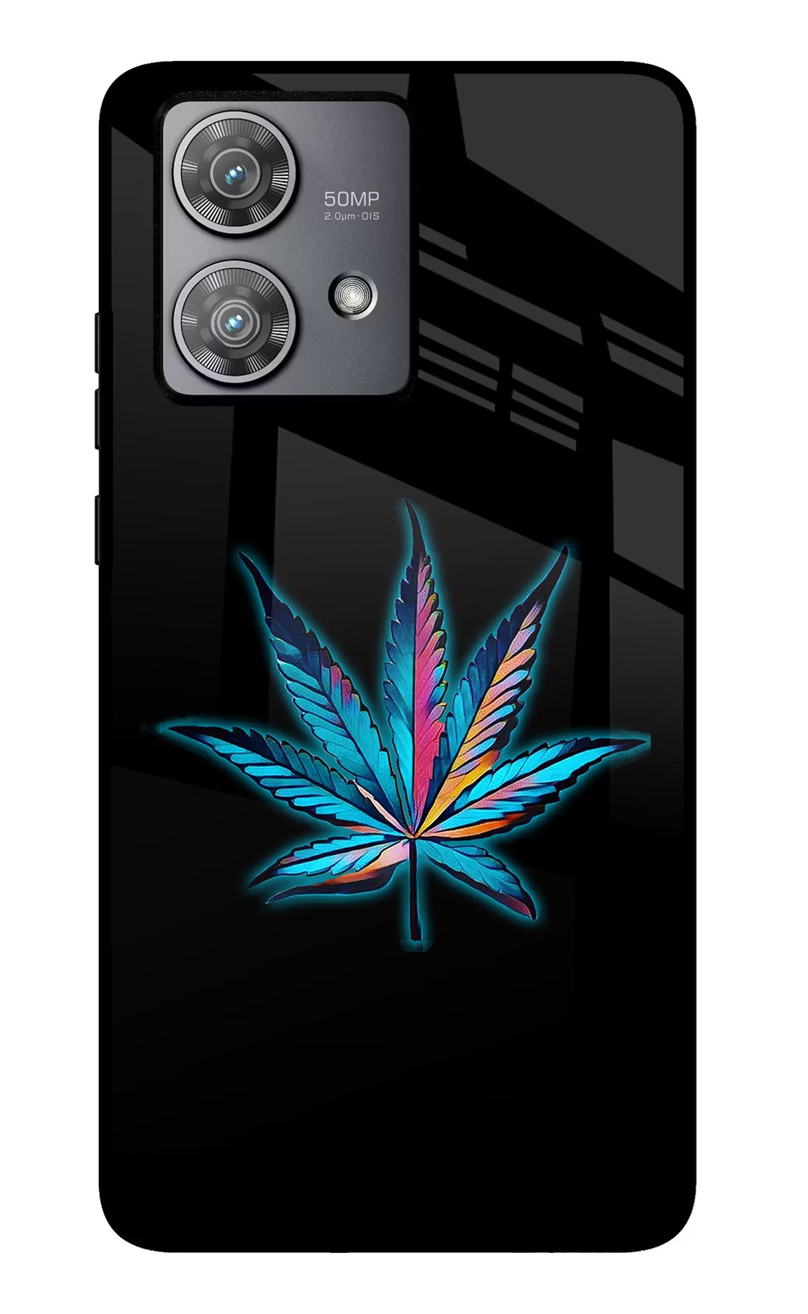 Weed Moto Edge 40 Neo Glass Case Back Cover by Casekaro