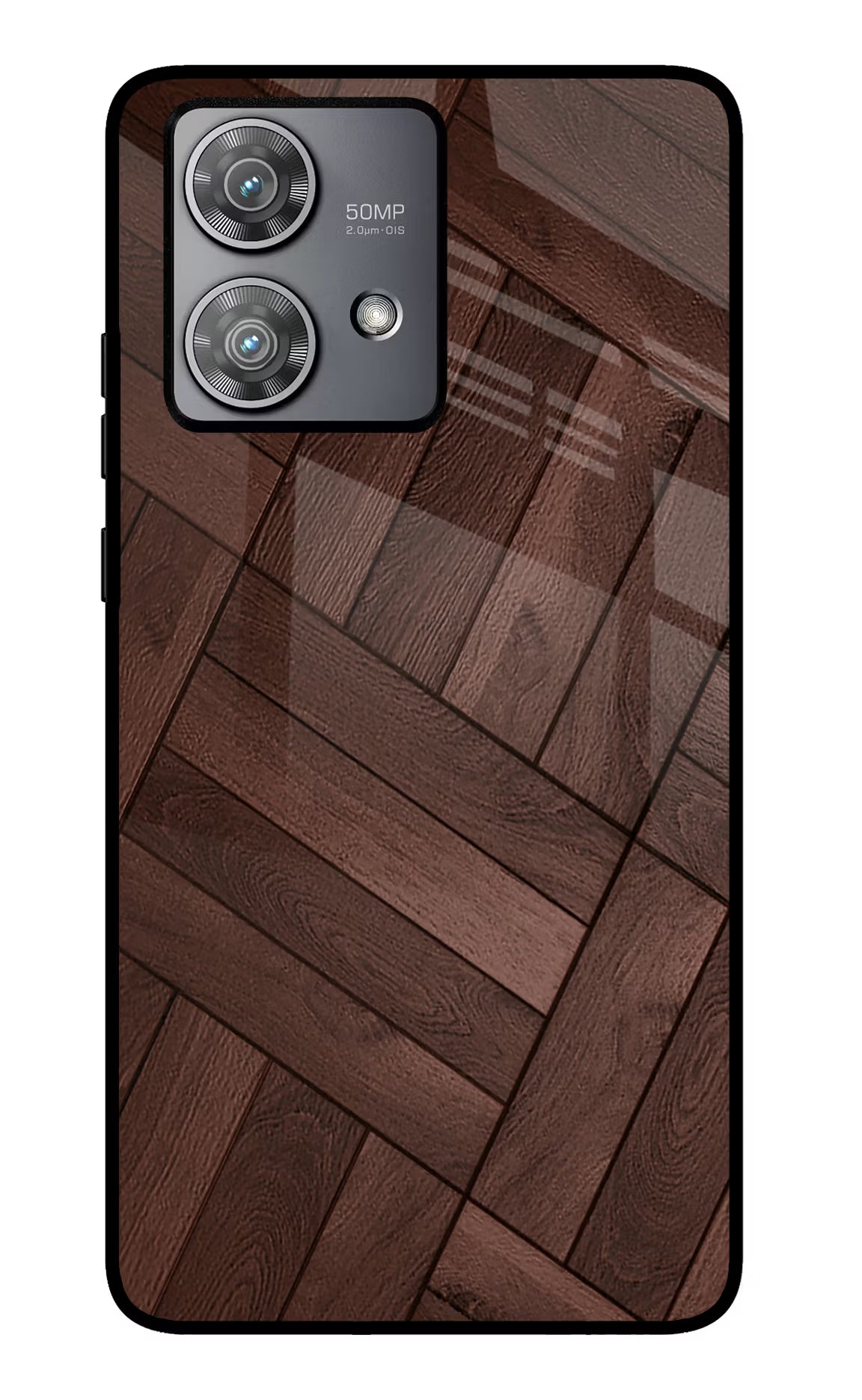 Wooden Texture Design Moto Edge 40 Neo Glass Case Back Cover by Casekaro