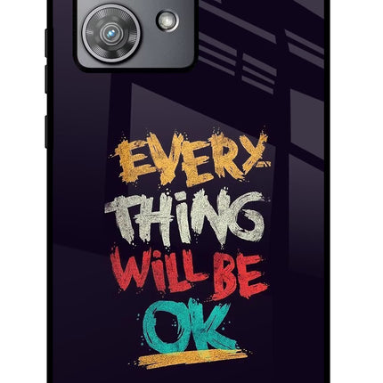 Everything Will Be Ok Moto Edge 40 Neo Glass Case Back Cover by Casekaro