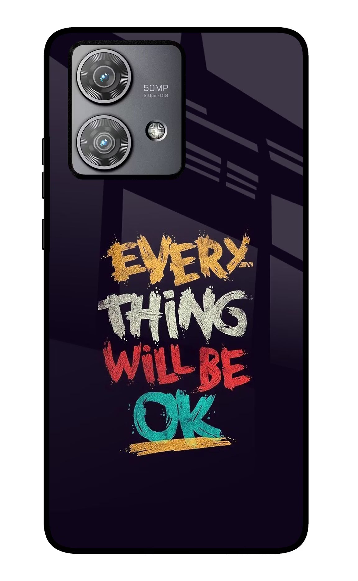 Everything Will Be Ok Moto Edge 40 Neo Glass Case Back Cover by Casekaro