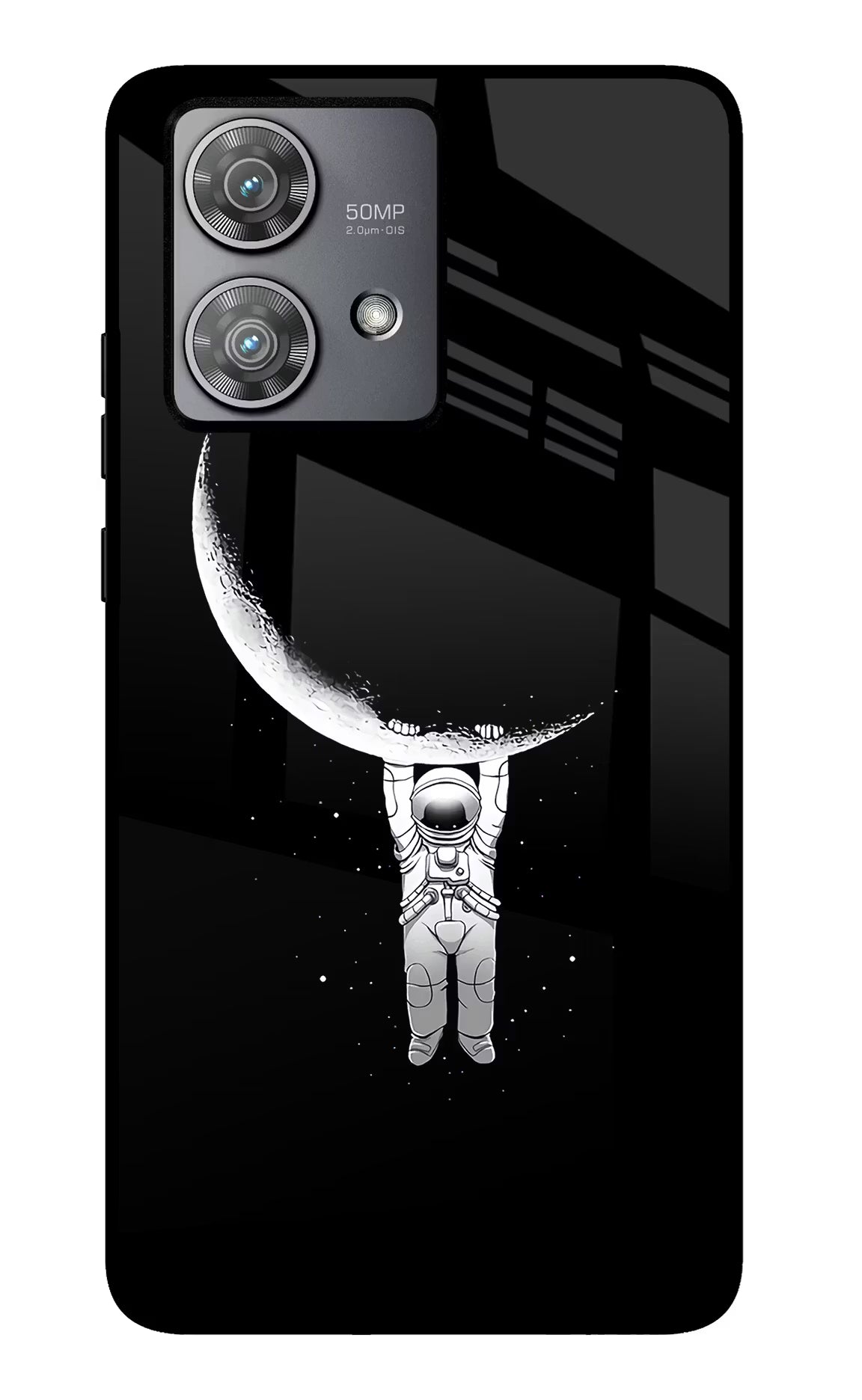 Moon Space Moto Edge 40 Neo Glass Case Back Cover by Casekaro
