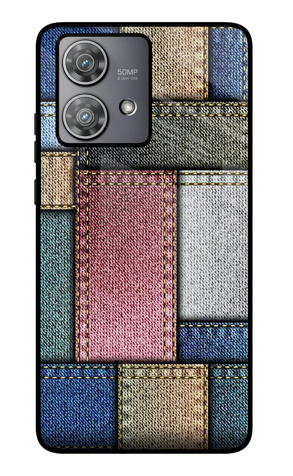 Multicolor Jeans Moto Edge 40 Neo Glass Case