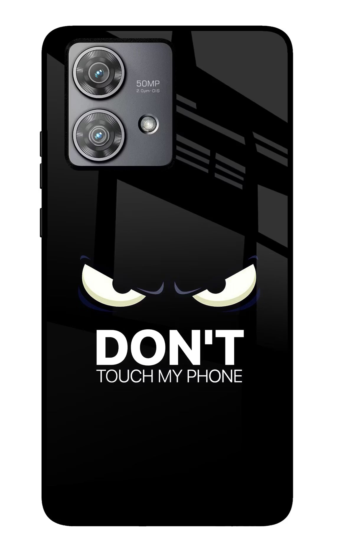 Don'T Touch My Phone Moto Edge 40 Neo Glass Case Back Cover by Casekaro