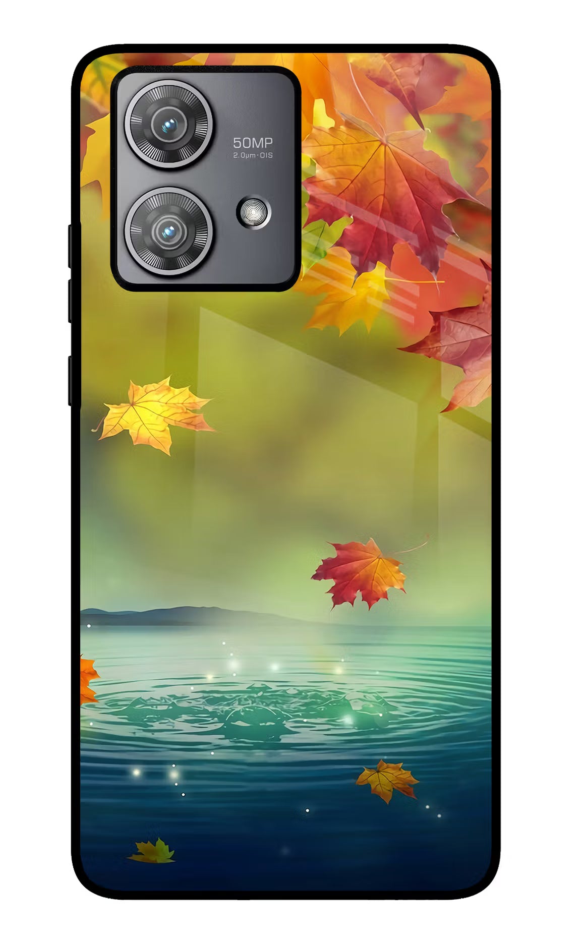 Flowers Moto Edge 40 Neo Glass Case Back Cover by Casekaro