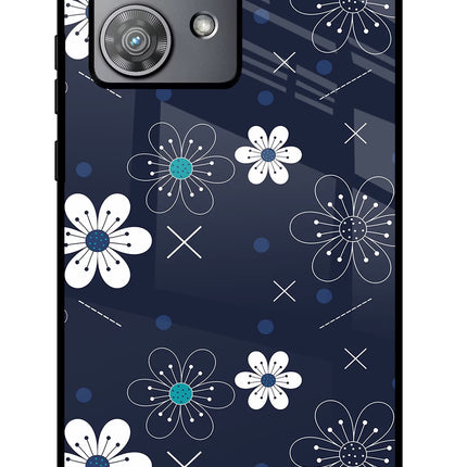 Flowers Moto Edge 40 Neo Glass Case Back Cover by Casekaro
