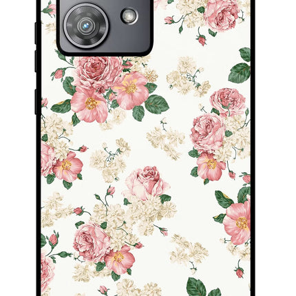 Flowers Moto Edge 40 Neo Glass Case Back Cover by Casekaro