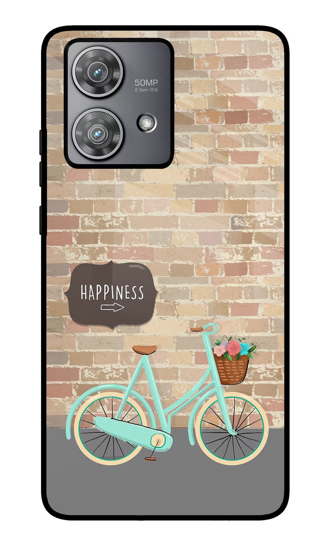 Happiness Artwork Moto Edge 40 Neo Glass Case Back Cover by Casekaro