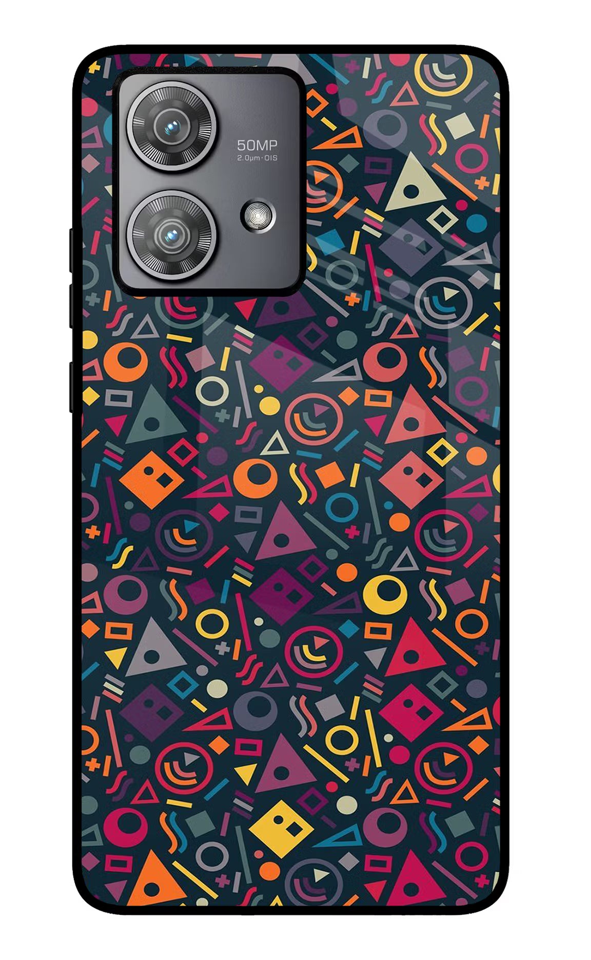 Geometric Abstract Moto Edge 40 Neo Glass Case Back Cover by Casekaro