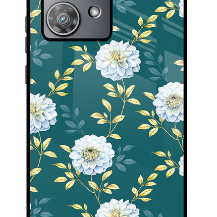 Flowers Moto Edge 40 Neo Glass Case Back Cover by Casekaro