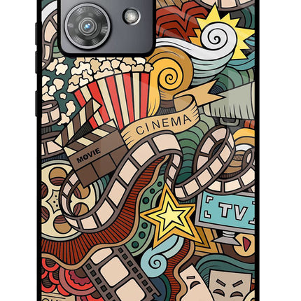 Cinema Abstract Moto Edge 40 Neo Glass Case Back Cover by Casekaro