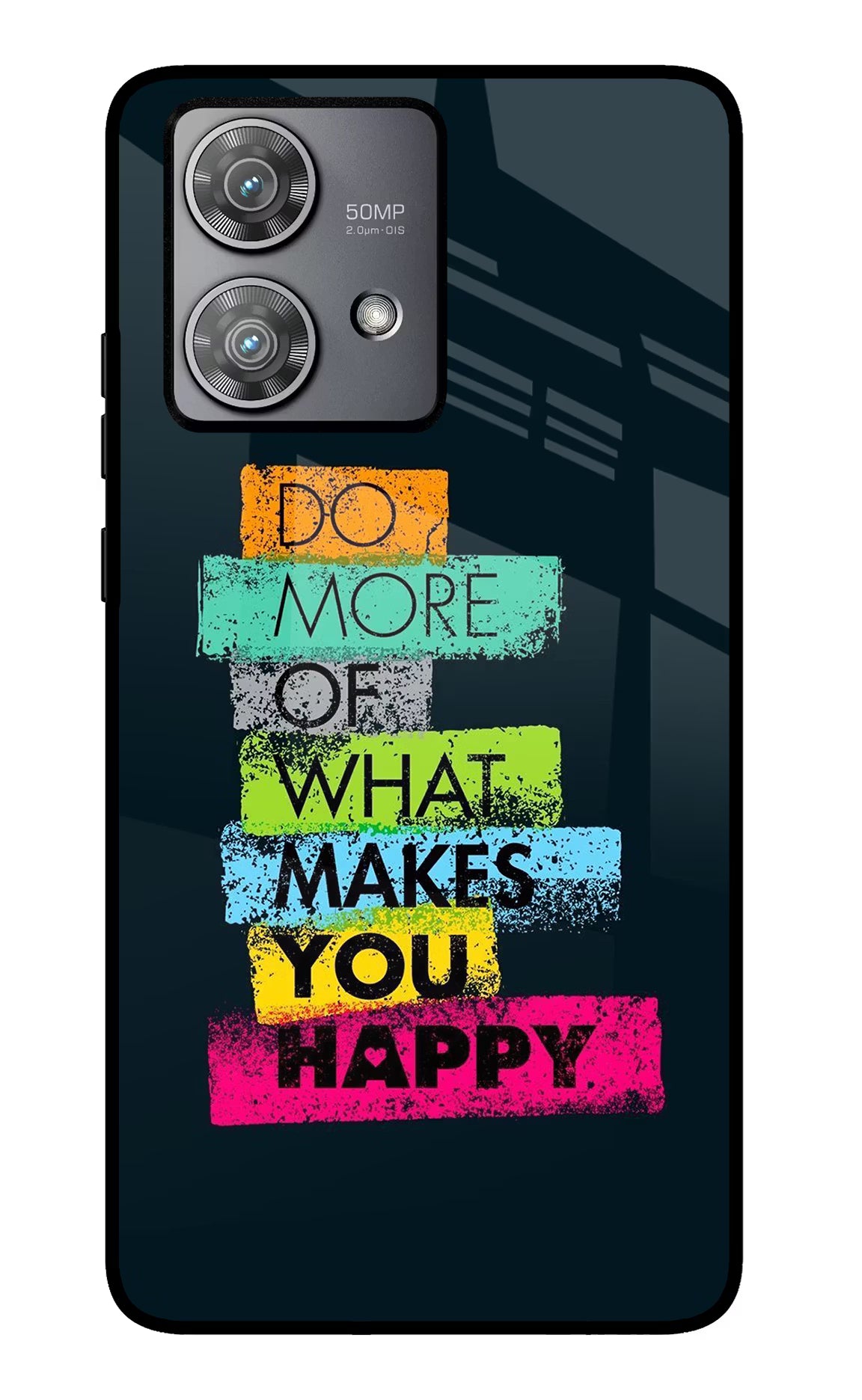 Do More Of What Makes You Happy Moto Edge 40 Neo Glass Case Back Cover by Casekaro