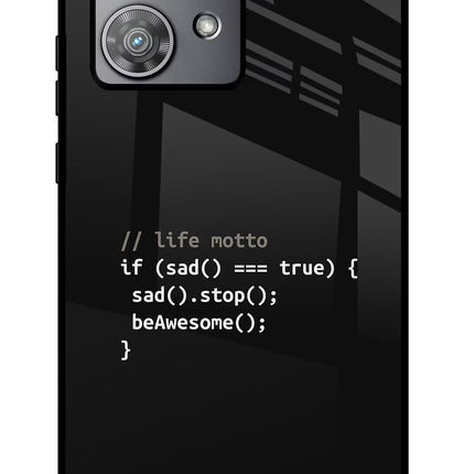Life Motto Code Moto Edge 40 Neo Glass Case Back Cover by Casekaro