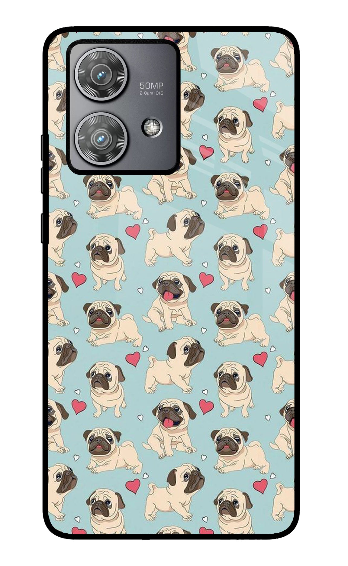 Pug Dog Moto Edge 40 Neo Glass Case