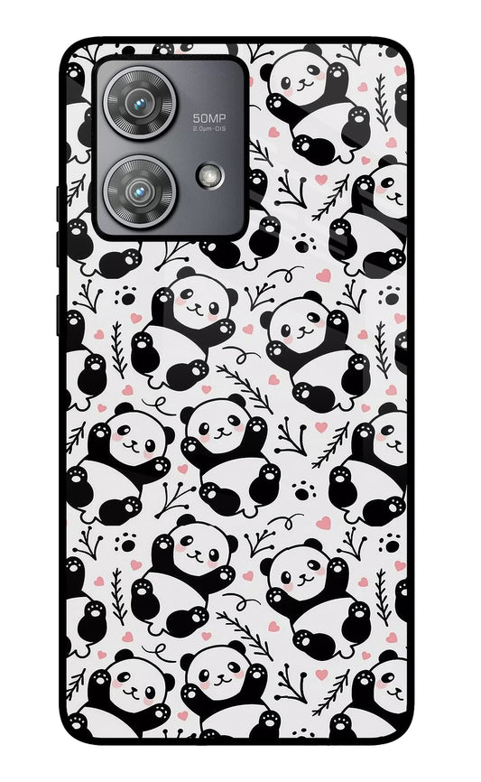 Cute Panda Moto Edge 40 Neo Glass Case