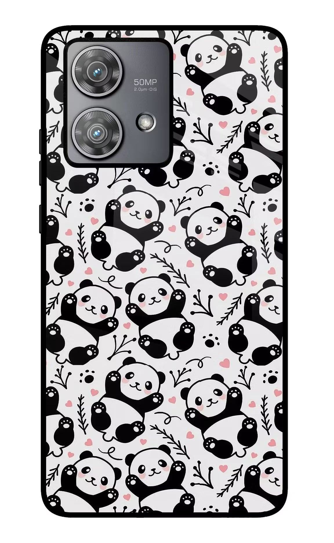 Cute Panda Moto Edge 40 Neo Glass Case Back Cover by Casekaro
