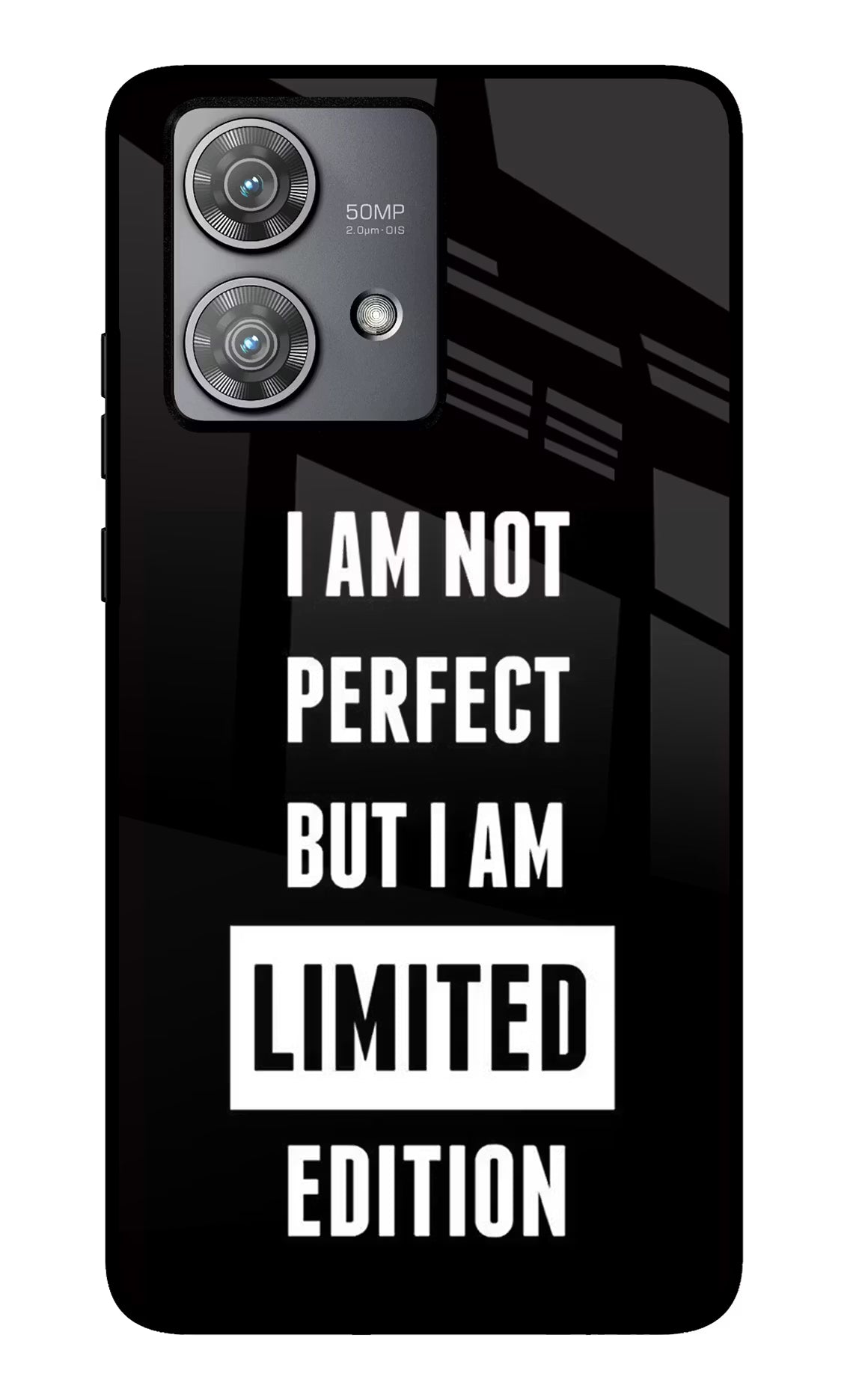 I Am Not Perfect But I Am Limited Edition Moto Edge 40 Neo Glass Case Back Cover by Casekaro