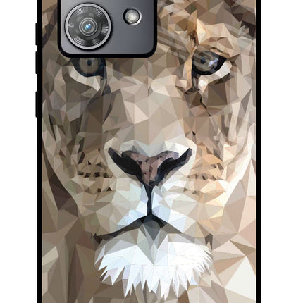 Lion Art Moto Edge 40 Neo Glass Case Back Cover by Casekaro