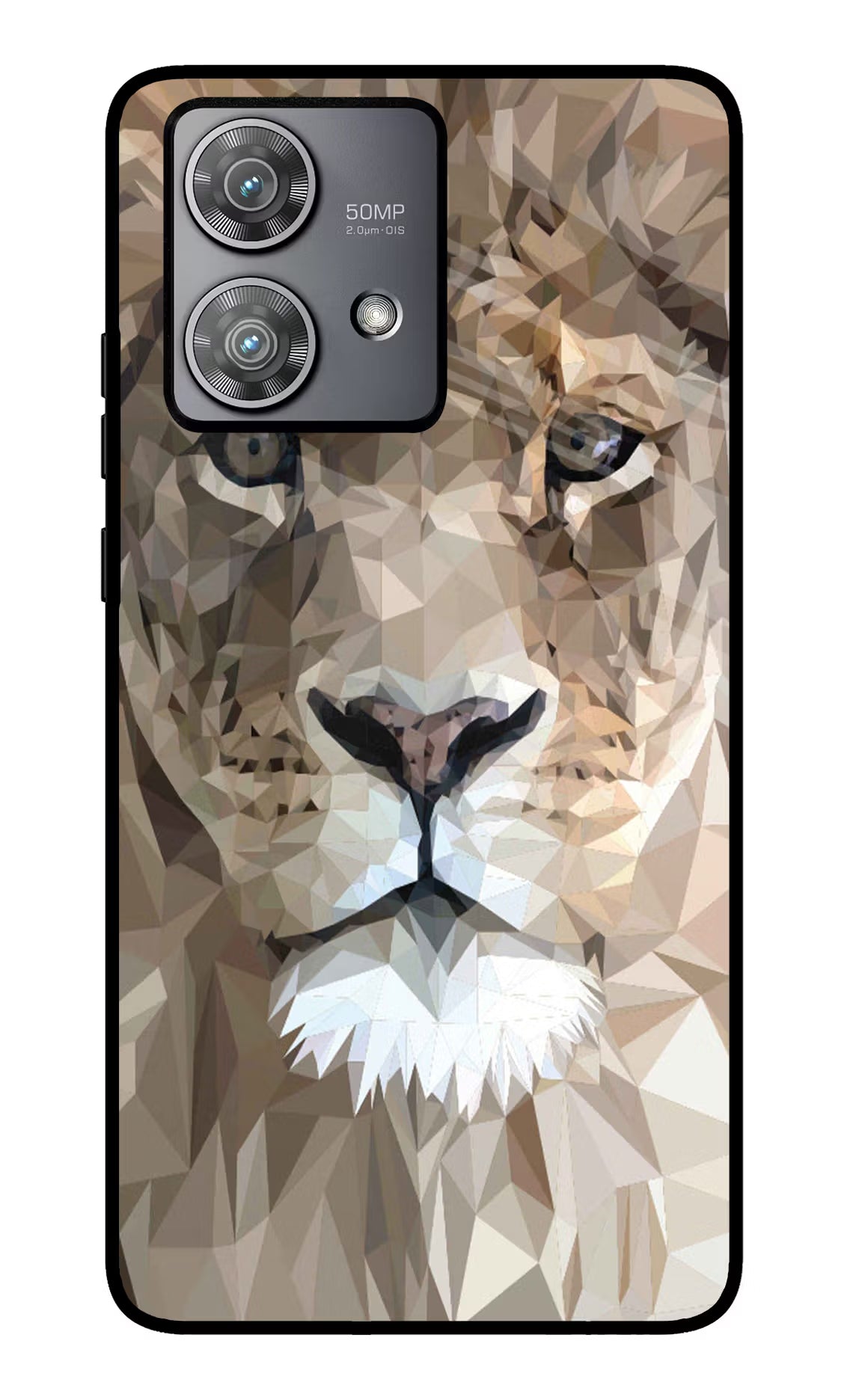 Lion Art Moto Edge 40 Neo Glass Case Back Cover by Casekaro