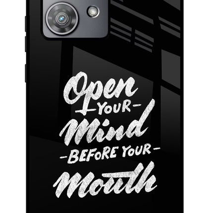 Open Your Mind Before Your Mouth Moto Edge 40 Neo Glass Case Back Cover by Casekaro