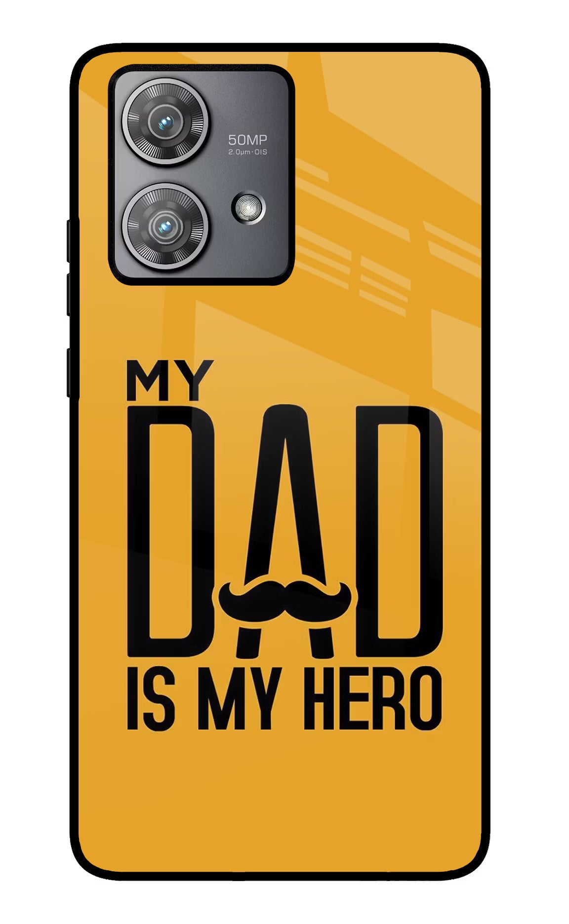 My Dad Is My Hero Moto Edge 40 Neo Glass Case Back Cover by Casekaro