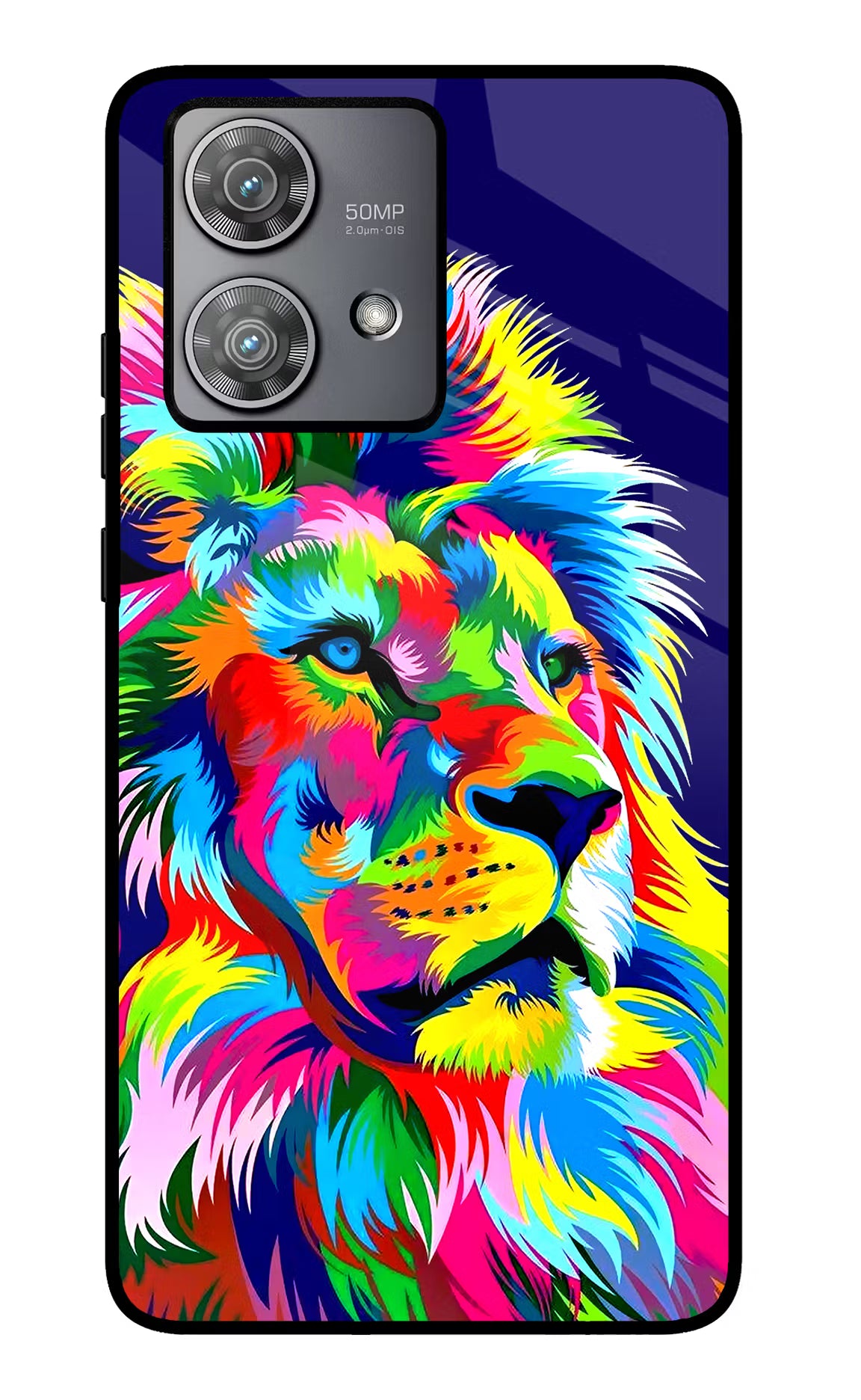 Vector Art Lion Moto Edge 40 Neo Glass Case Back Cover by Casekaro