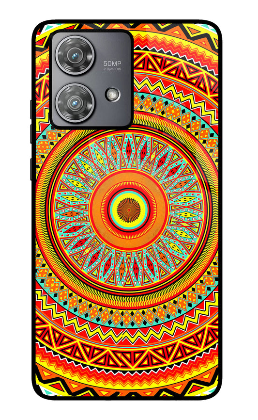 Mandala Pattern Moto Edge 40 Neo Glass Case