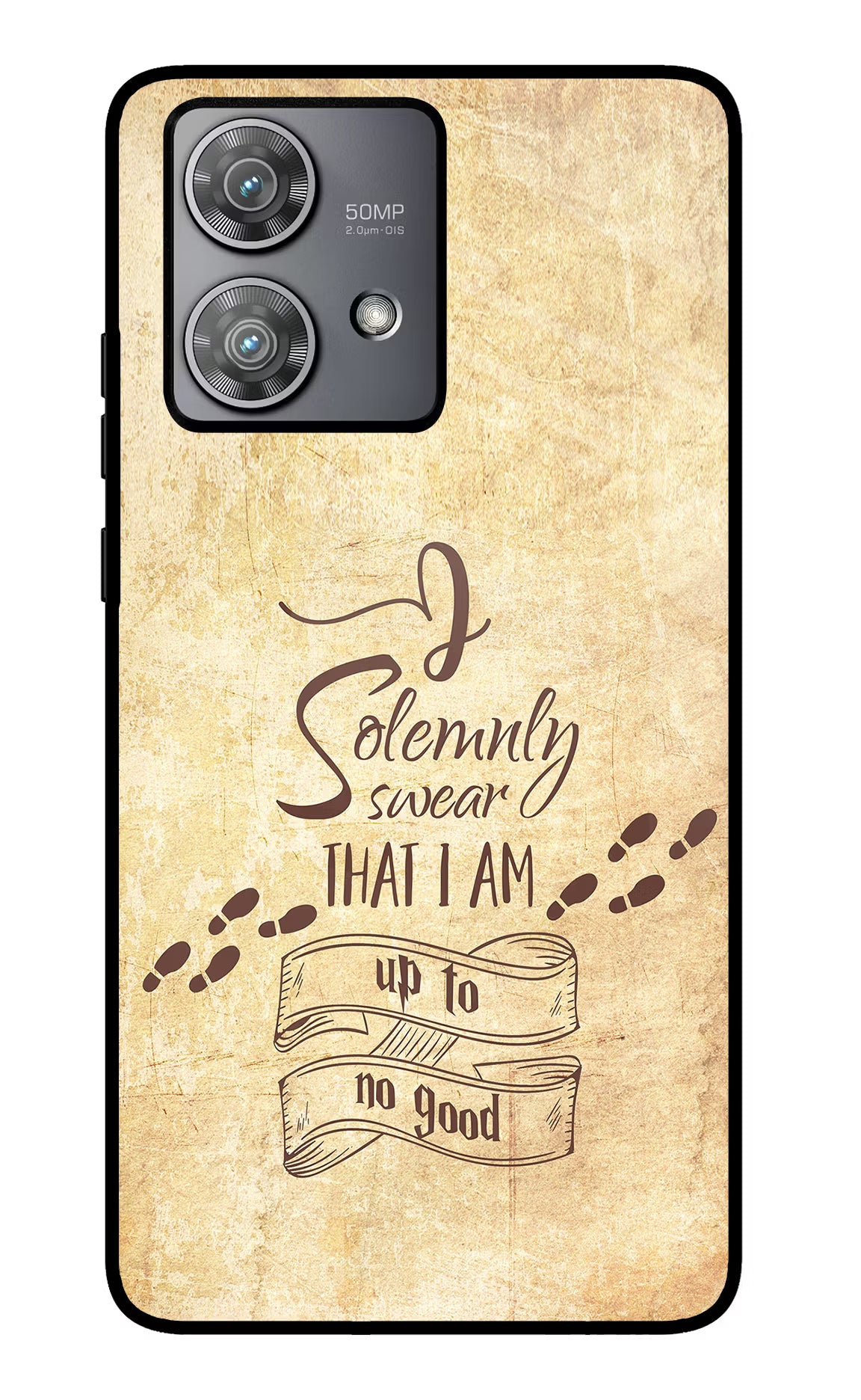 I Solemnly swear that i up to no good Moto Edge 40 Neo Glass Case Back Cover by Casekaro