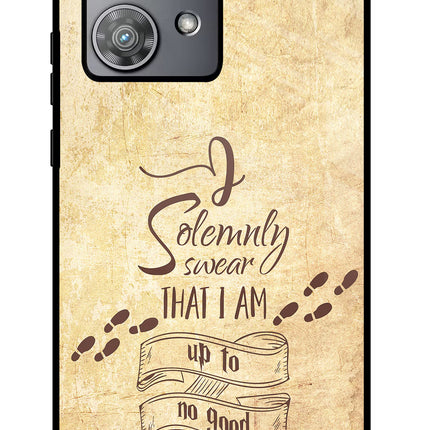 I Solemnly swear that i up to no good Moto Edge 40 Neo Glass Case Back Cover by Casekaro