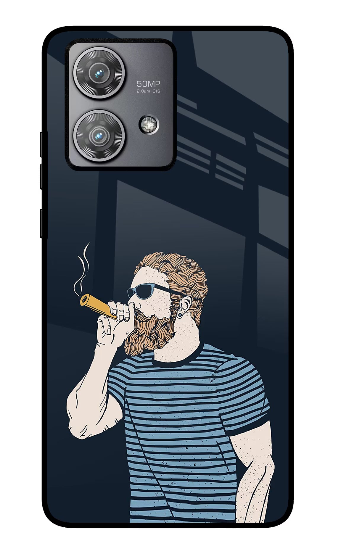Smoking Moto Edge 40 Neo Glass Case Back Cover by Casekaro