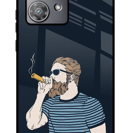 Smoking Moto Edge 40 Neo Glass Case Back Cover by Casekaro