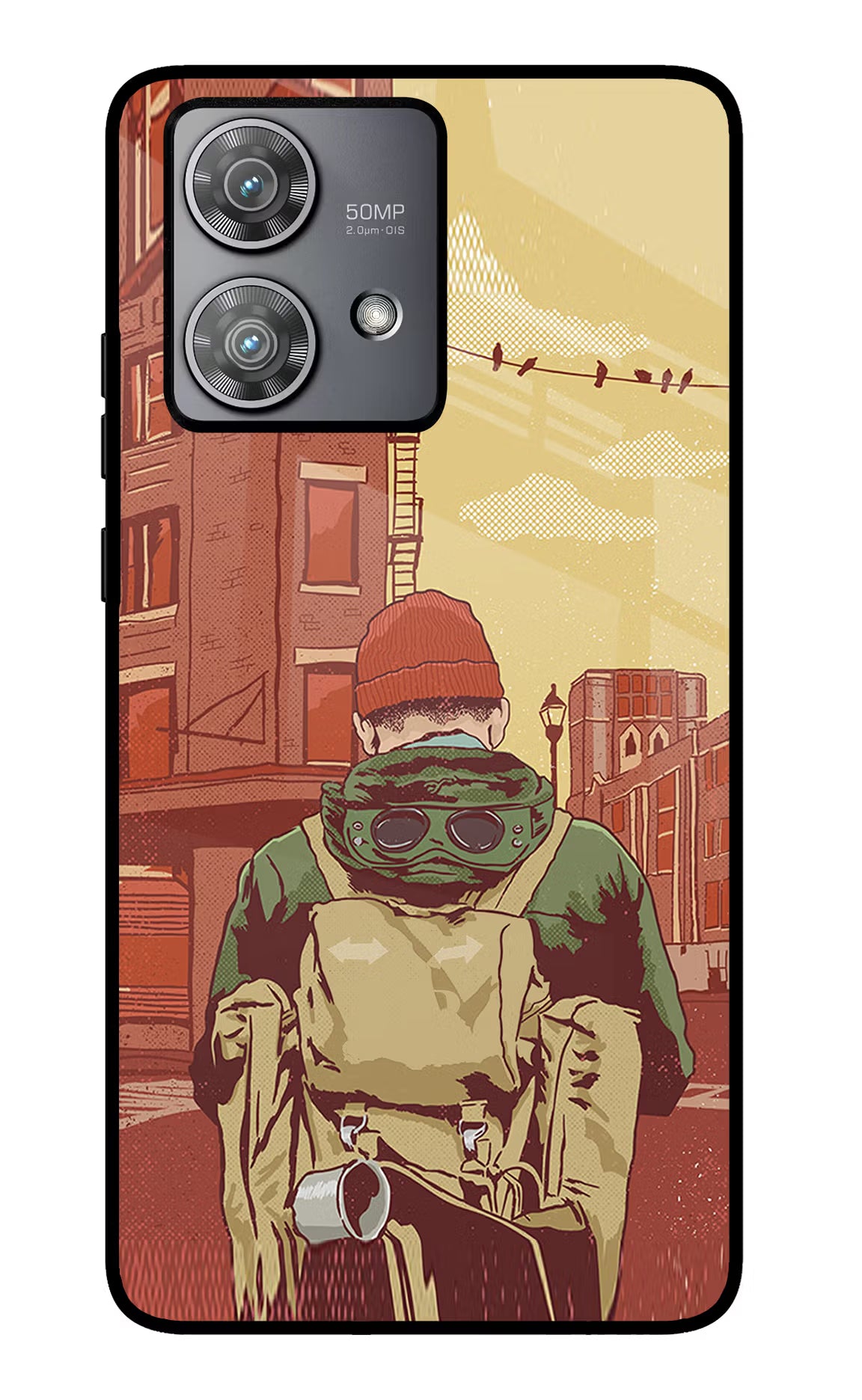 Adventurous Moto Edge 40 Neo Glass Case Back Cover by Casekaro