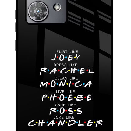 FRIENDS Character Moto Edge 40 Neo Glass Case Back Cover by Casekaro