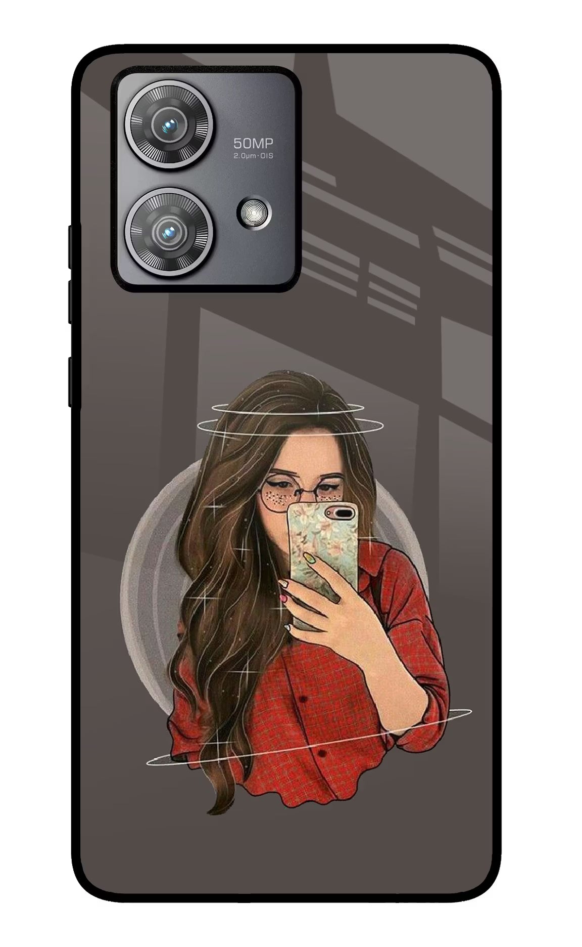 Selfie Queen Moto Edge 40 Neo Glass Case Back Cover by Casekaro